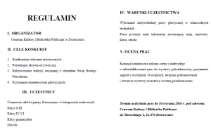 regulamin konkursu plastycznego