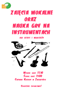 zajęcia wokalne i gra na instrumentach
